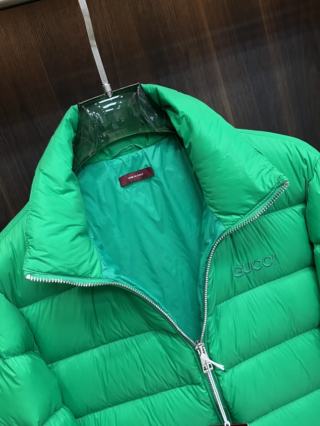 Gucci 2025 Down Jacket Green Stand Collar - Image 8