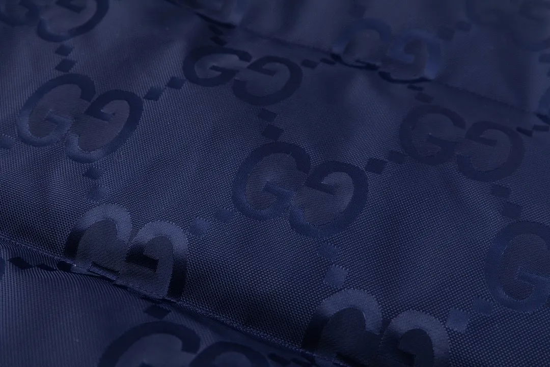 Gucci Logo Jacquard Down Jacket Blue - Image 11