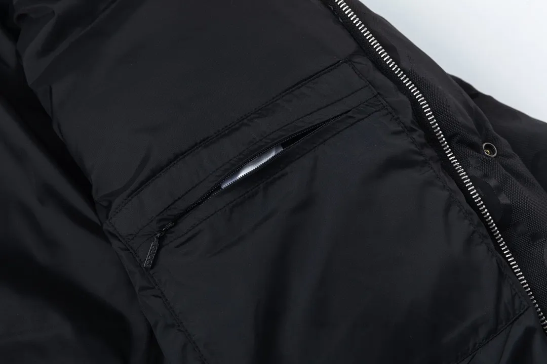 Gucci Monogram Down Jacket Black Snap Button - Image 7