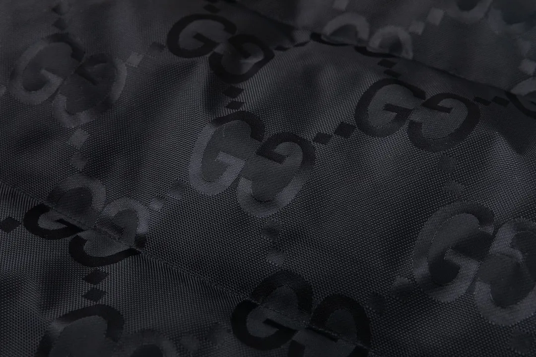 Gucci Monogram Down Jacket Black Snap Button - Image 9