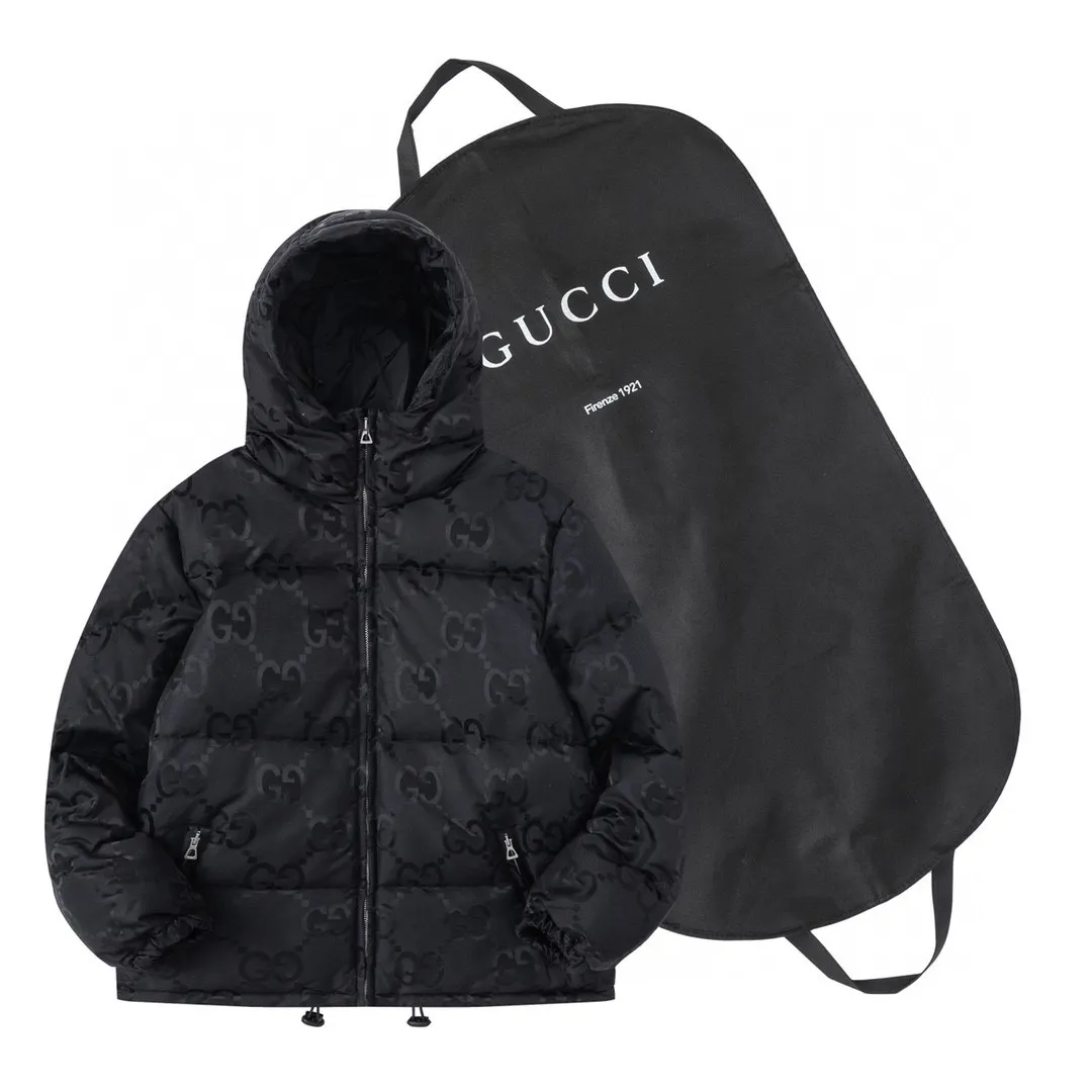 Gucci Monogram Down Jacket Black Hooded