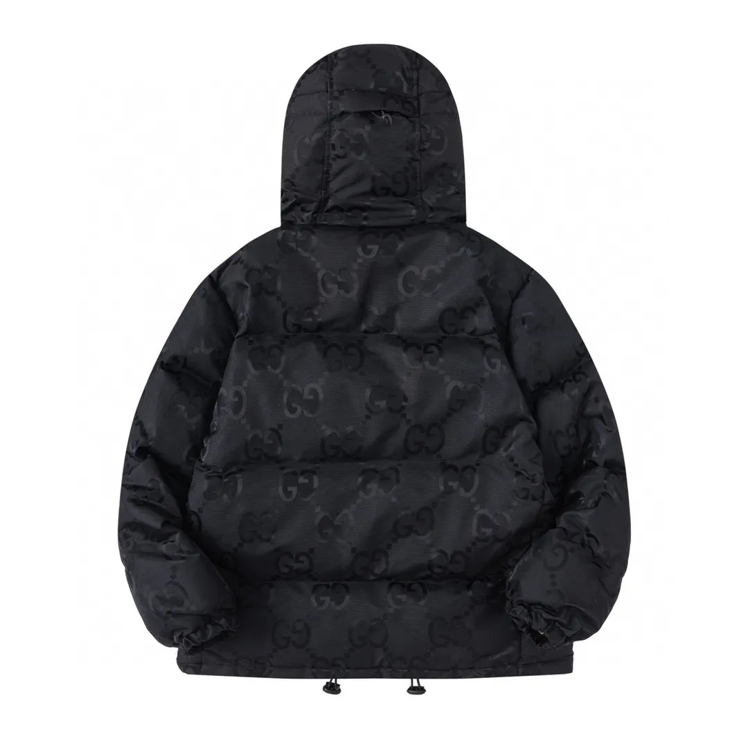 Gucci Monogram Down Jacket Black Hooded - Image 3