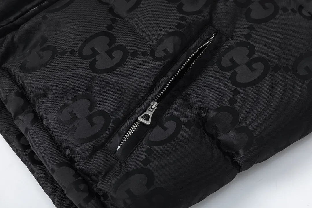 Gucci Monogram Down Jacket Black Hooded - Image 12
