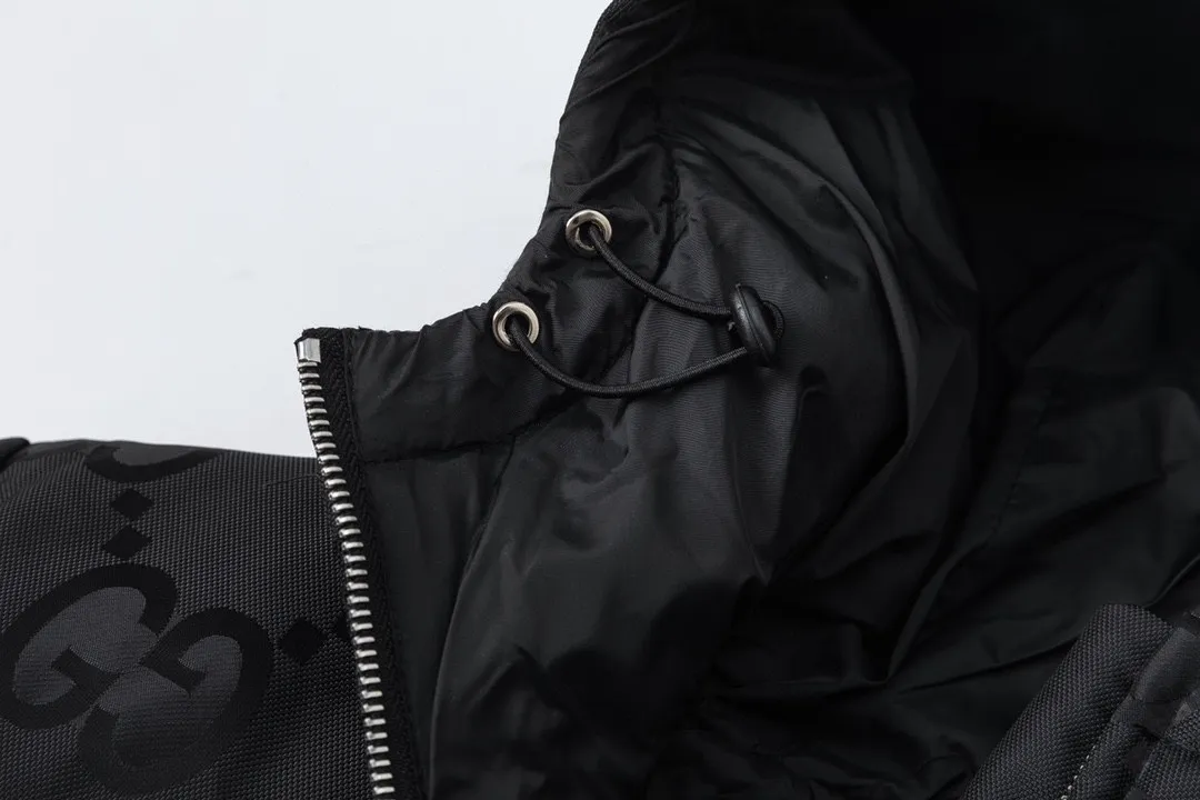 Gucci Monogram Down Jacket Black Hooded - Image 8