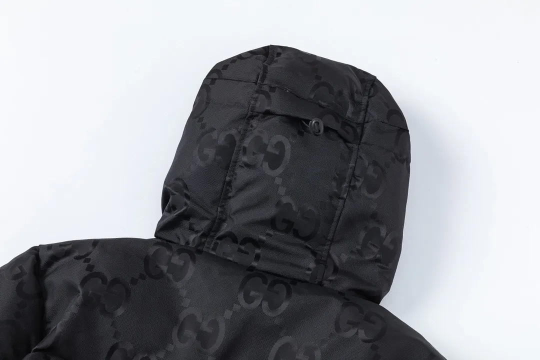 Gucci Monogram Down Jacket Black Hooded - Image 10