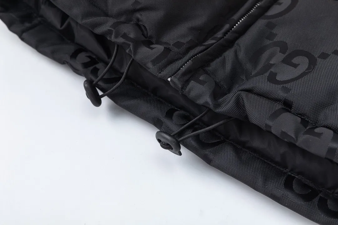 Gucci Monogram Down Jacket Black Hooded - Image 11
