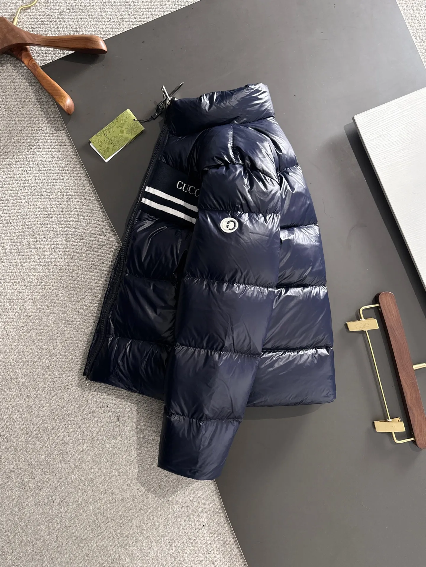 Gucci Longue Saion Down Jacket Navy Blue - Image 3