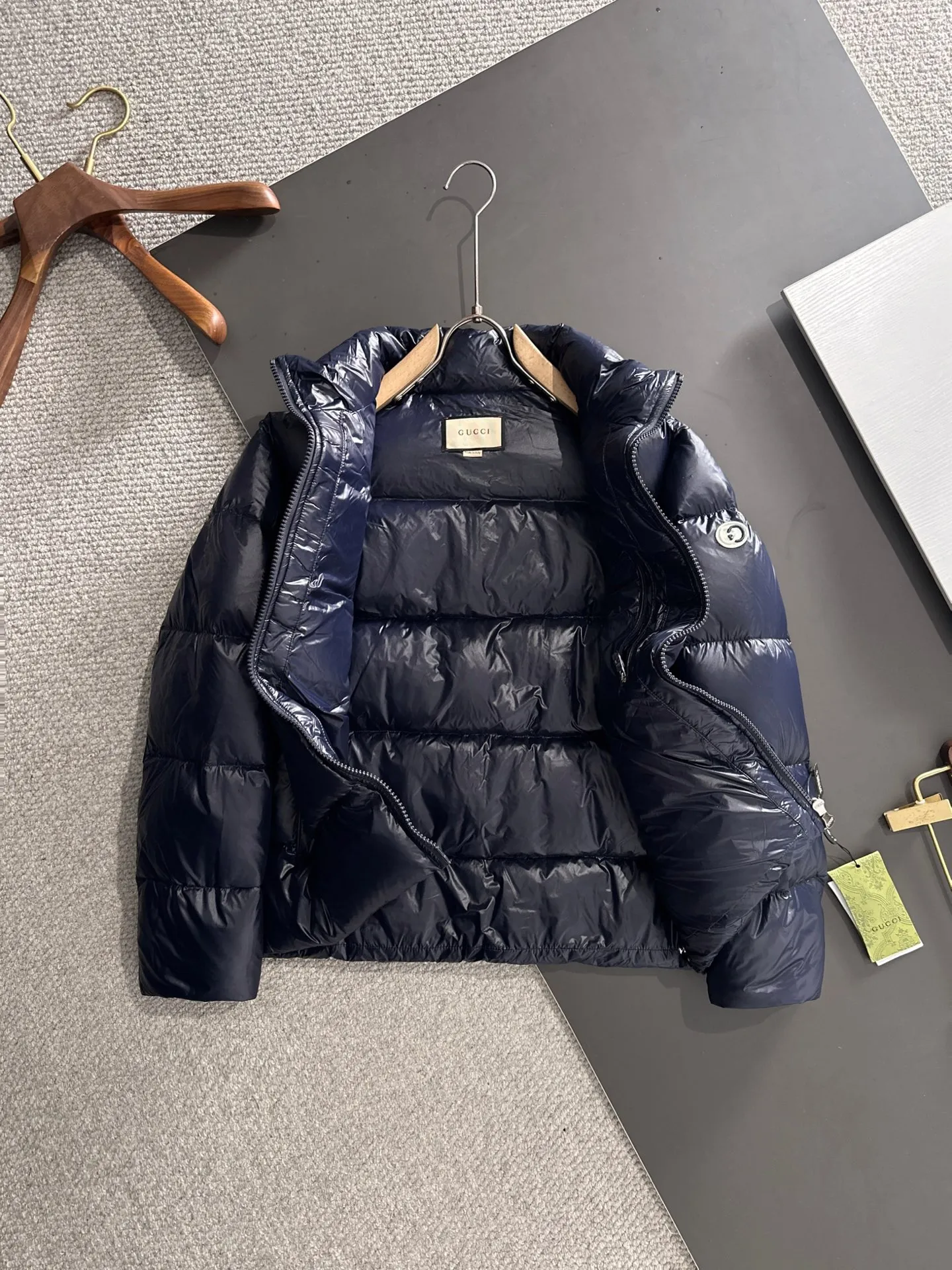 Gucci Longue Saion Down Jacket Navy Blue - Image 10