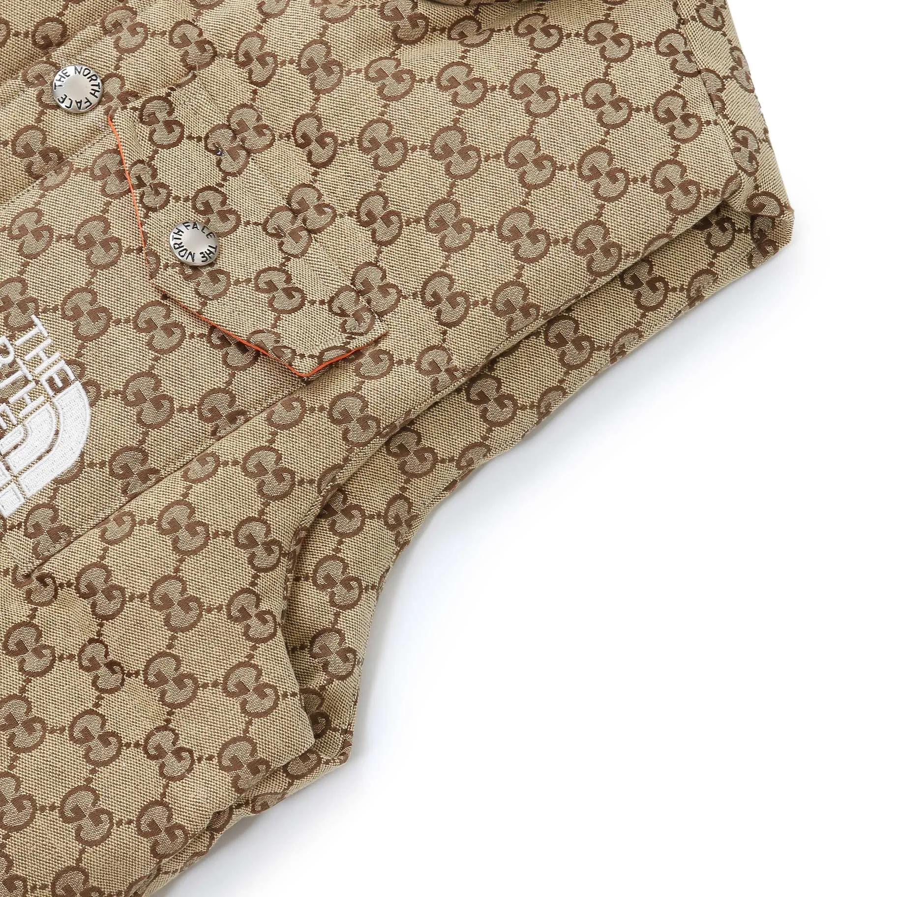 THE NORTH FACE x GUCCI Down Vest Beige GG Pattern - Image 8