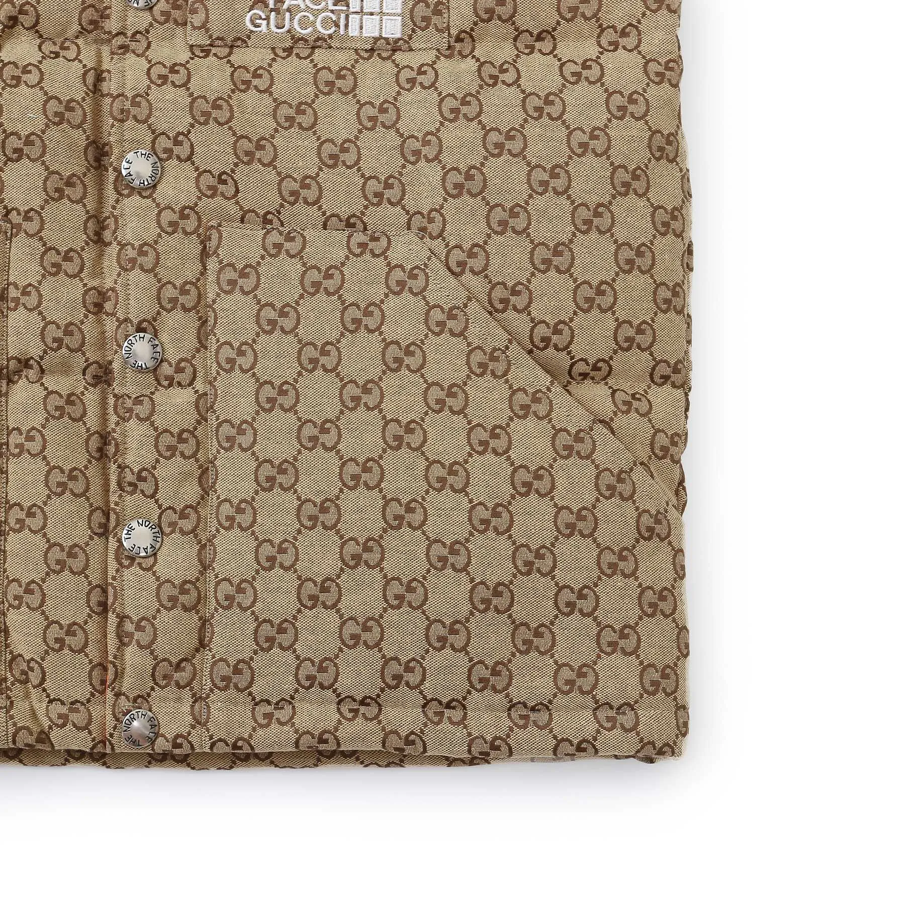 THE NORTH FACE x GUCCI Down Vest Beige GG Pattern - Image 9