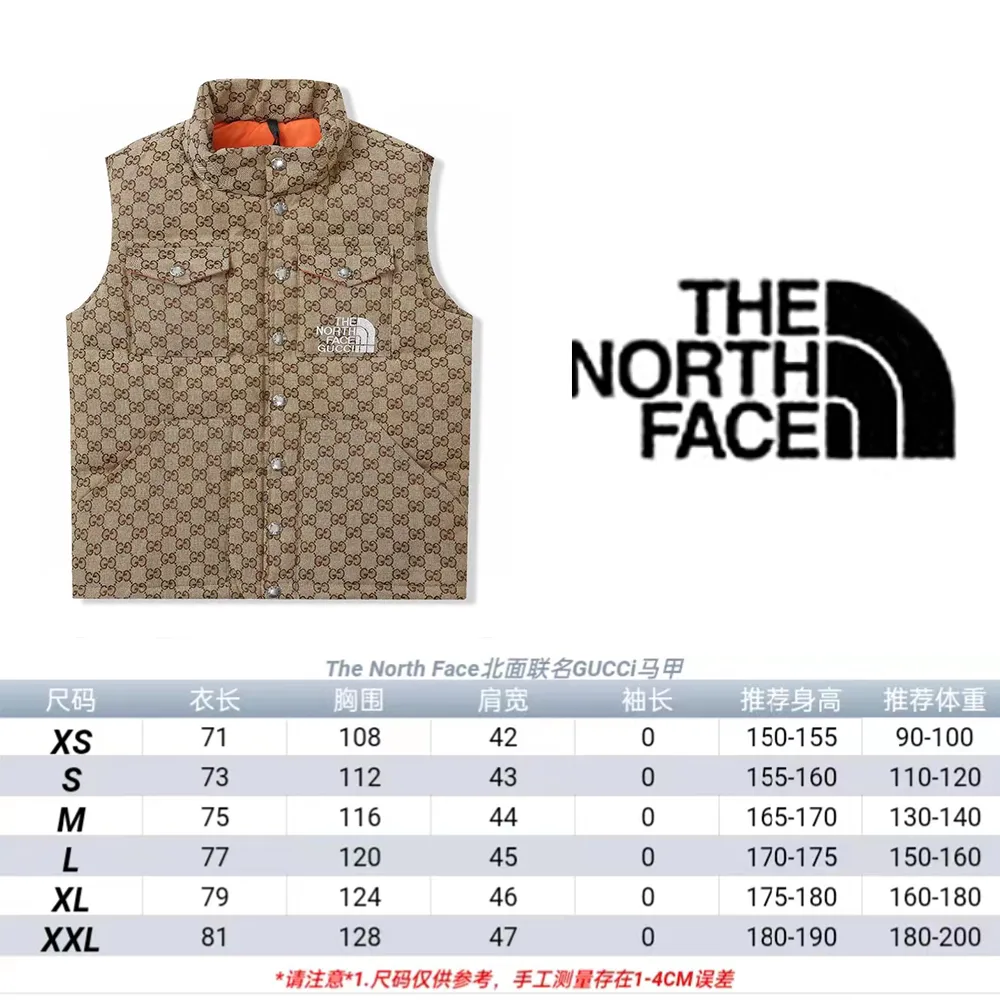 THE NORTH FACE x GUCCI Down Vest Beige GG Pattern - Image 10
