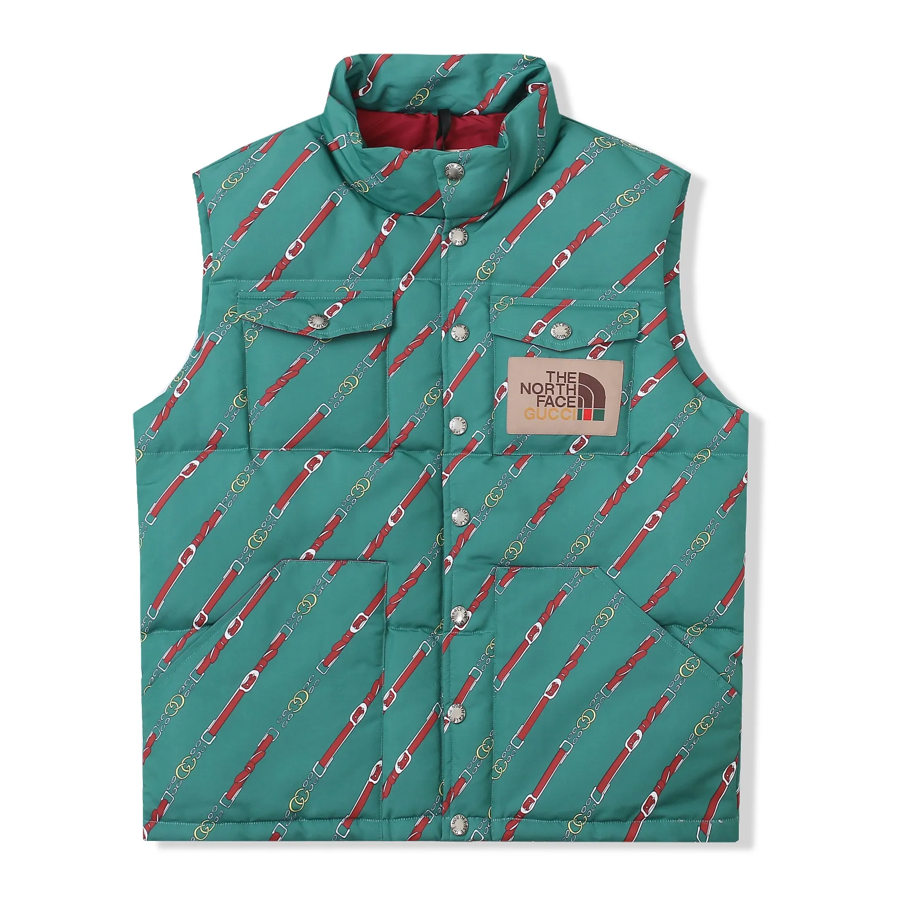 THE NORTH FACE GUCCI Down Vest Green Print