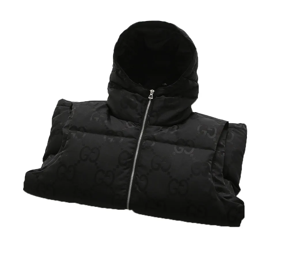 Gucci GG Canvas Hooded Down Vest Black - Image 4