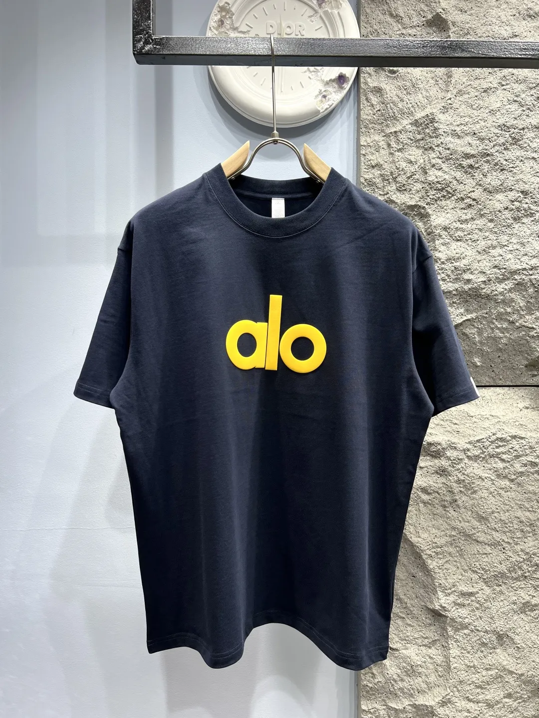 ALO Foam Logo T-Shirt Navy Blue Casual