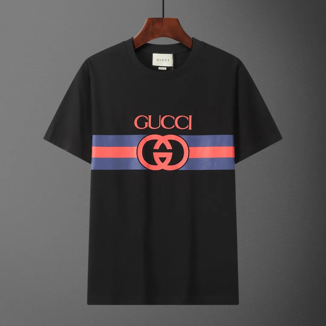 Gucci Logo T-Shirt Black Red Blue Graphic