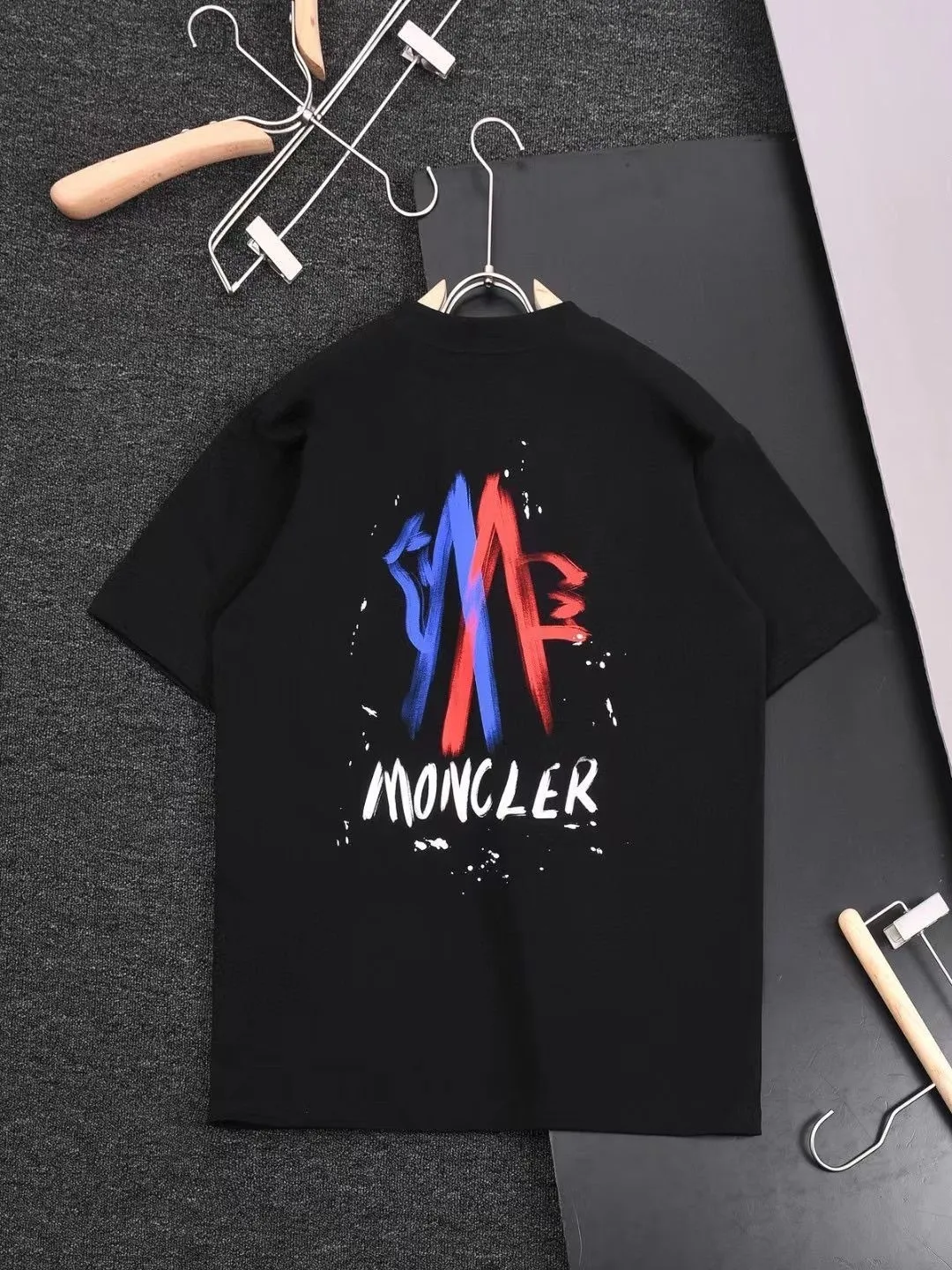 Moncler T-Shirt Black Logo Graphic - Image 3