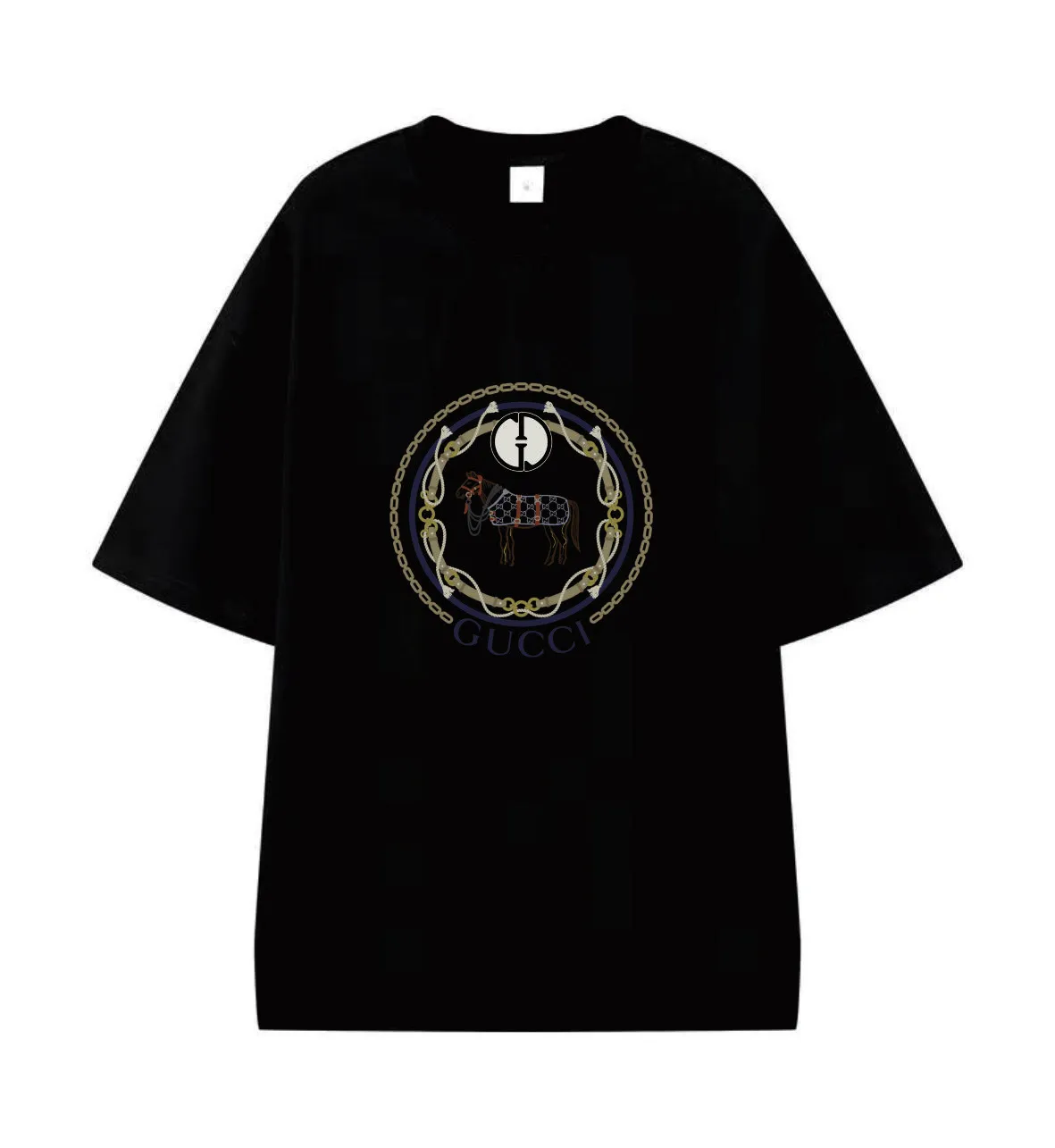Gucci Horse Print T-Shirt Black Crewneck