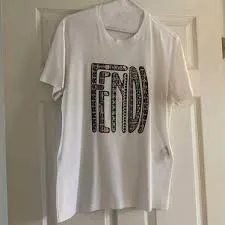 Fendi Logo Short Sleeve T-Shirt White - Image 5