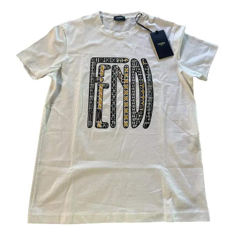 Fendi Logo T-Shirt Grey Short Sleeve - Image 4