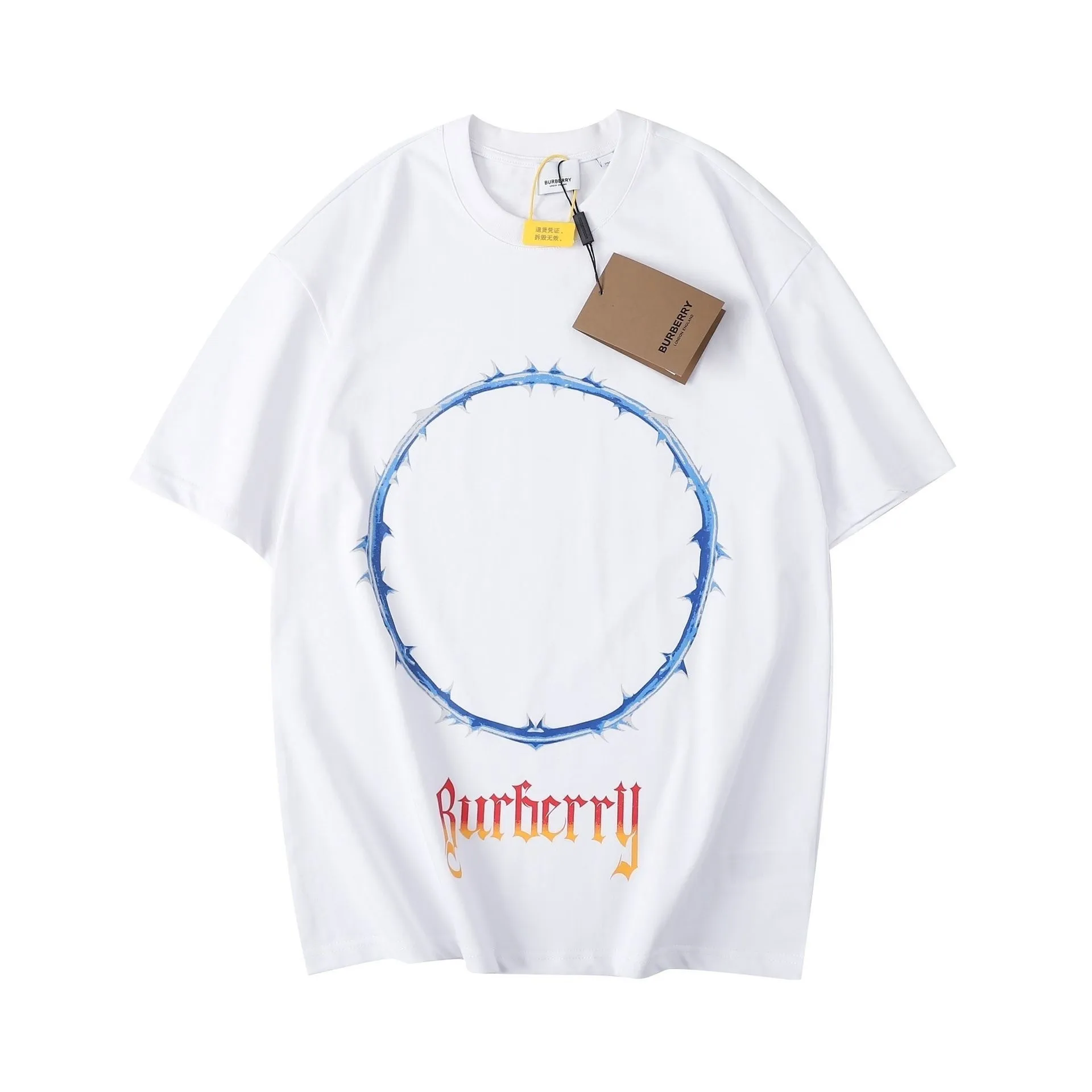Burberry Logo Print T Shirt White Graphic