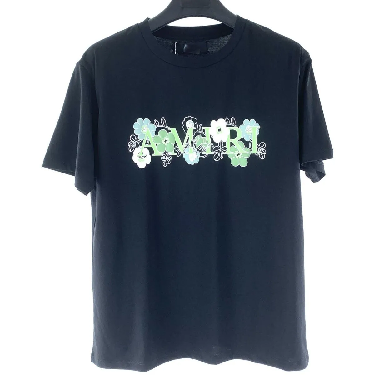 AMIRI Floral Logo Black T-Shirt