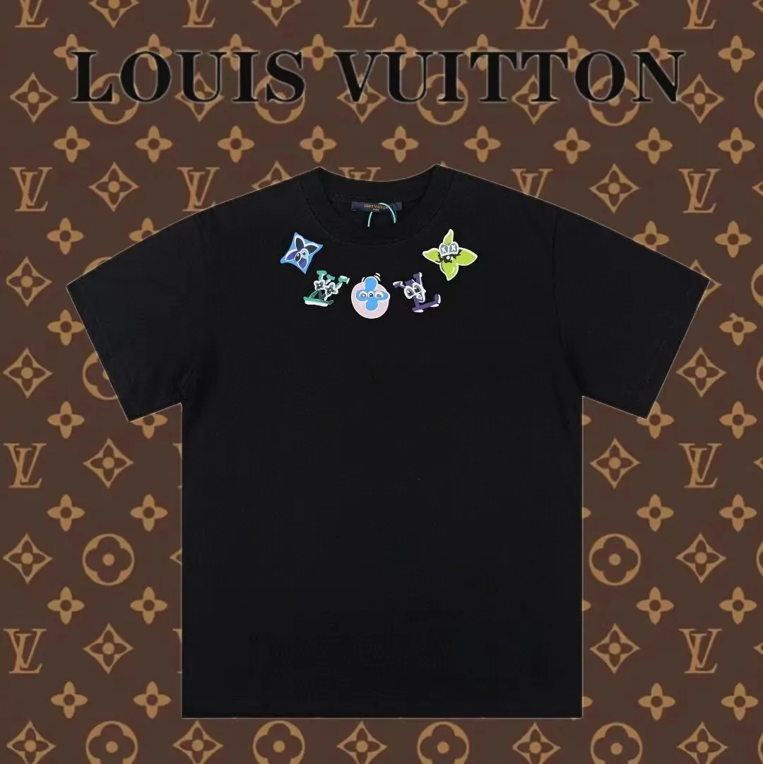 Louis Vuitton T-Shirt Monogram Flowers Black