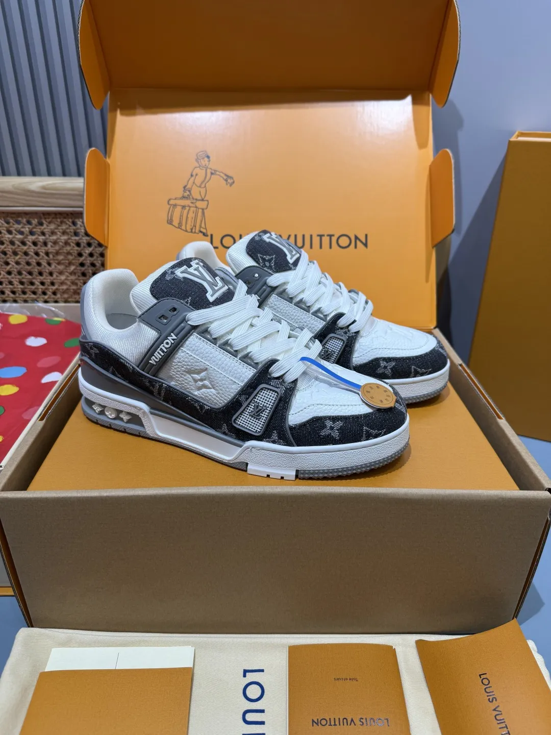 Louis Vuitton Trainer Sneaker Grey Denim