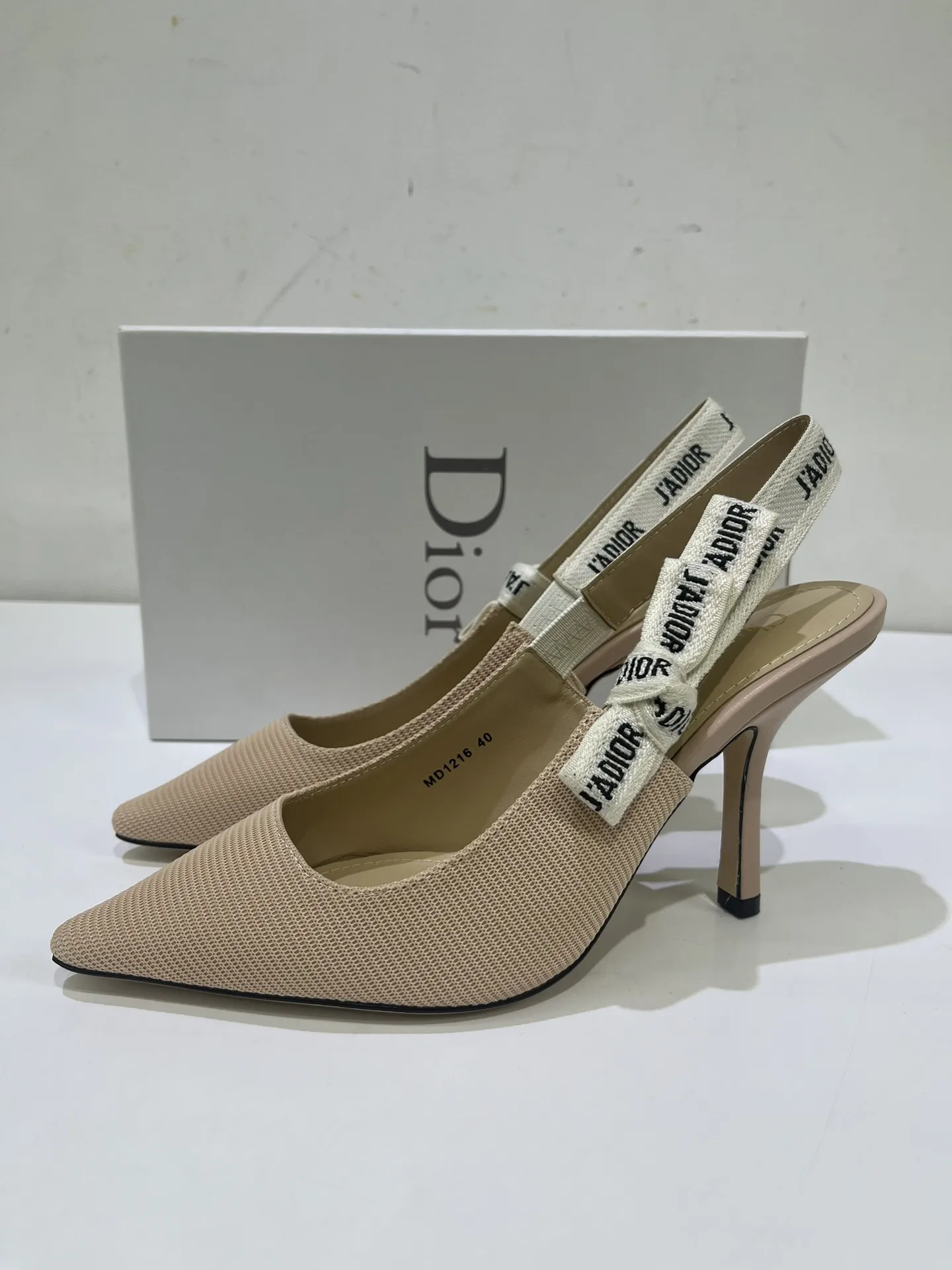 Dior JAdior 40 Beige Slingback Pumps
