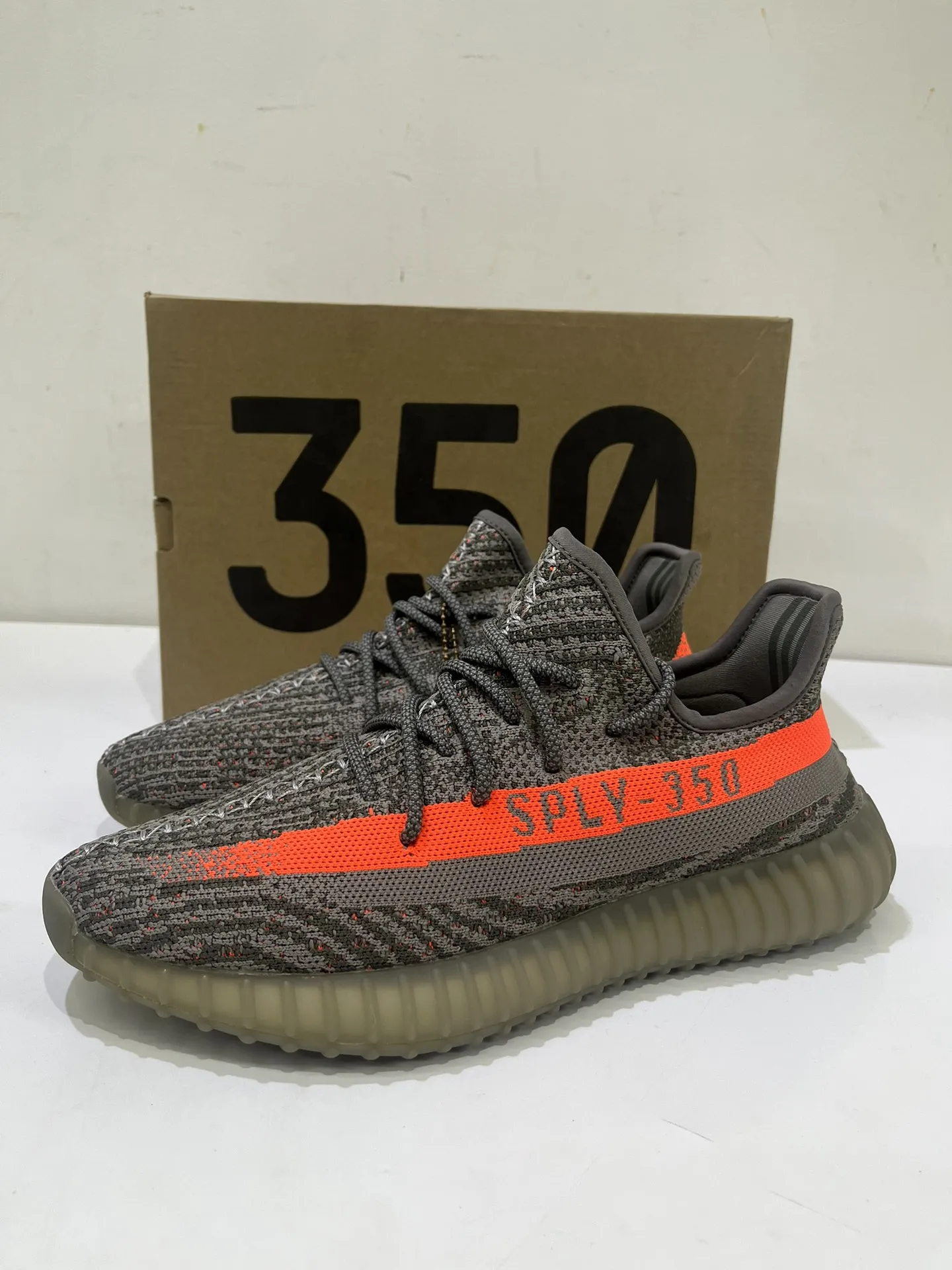 Adidas Yeezy Boost 350 Grey Orange Stripes