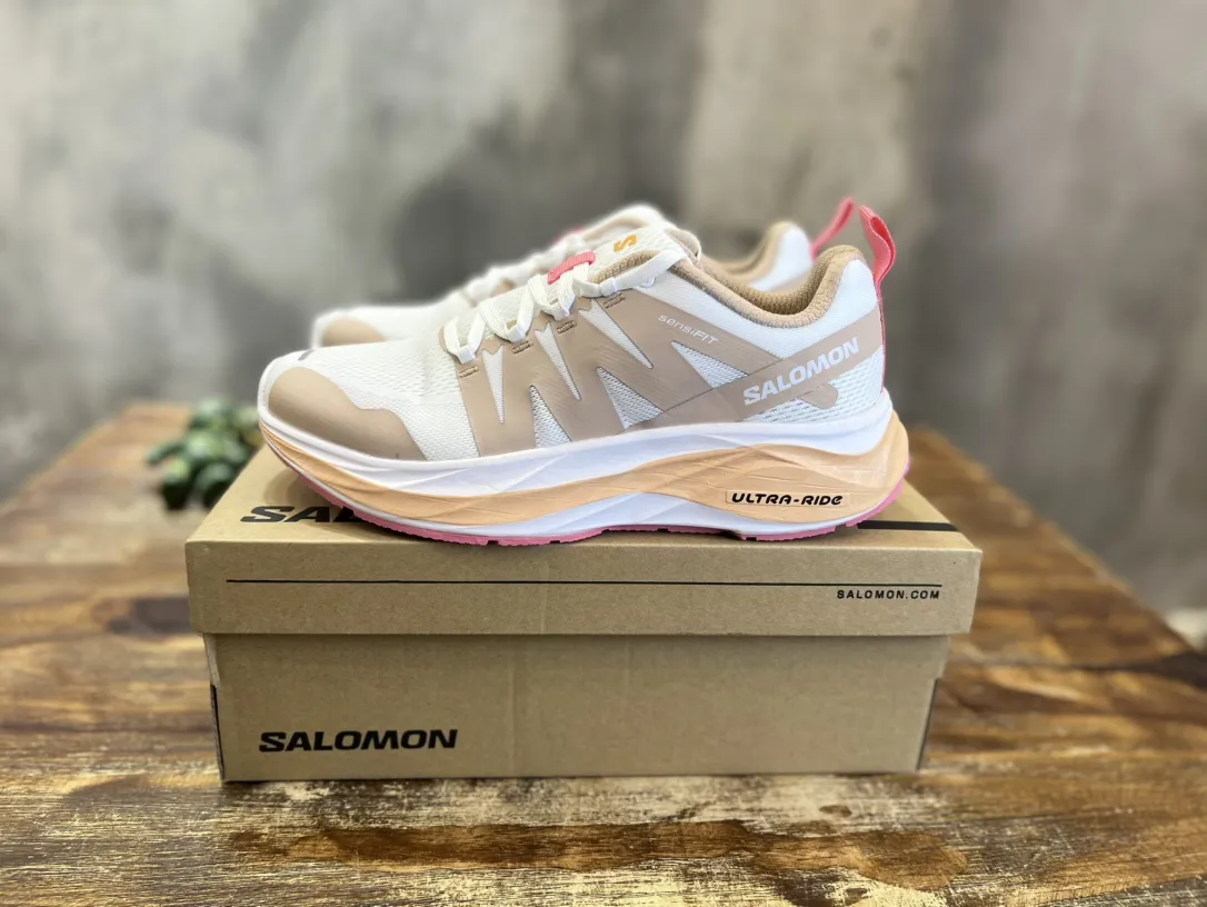 Salomon Aero Glide Beige Running Shoes