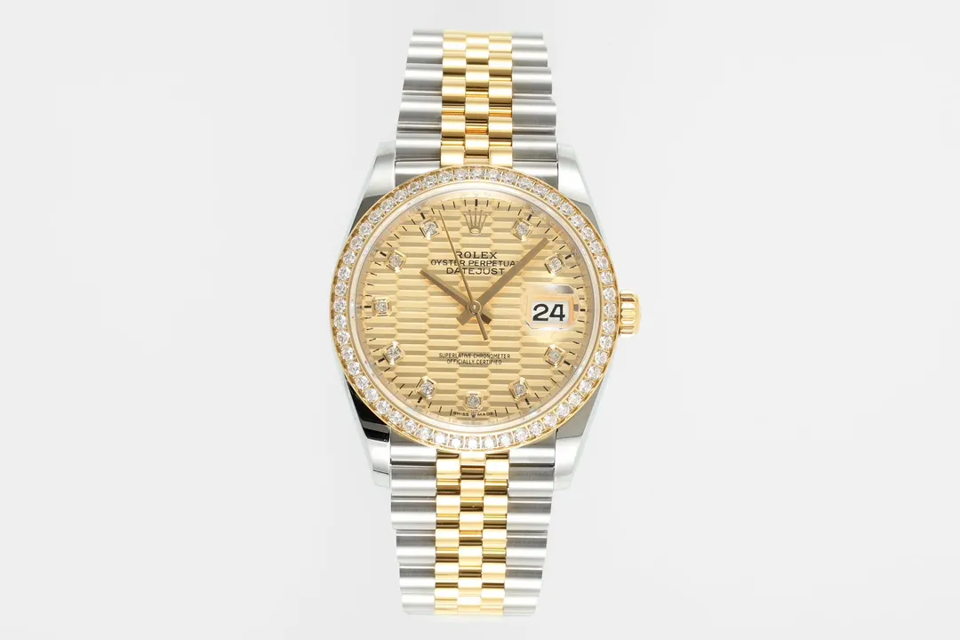 VS Factory Rolex Datejust 36mm Two-Tone Yellow Gold and Stainless Steel Diamond Watch