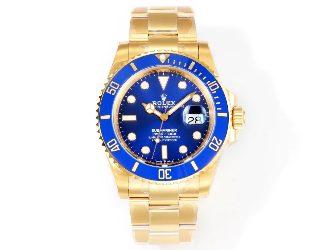 VS Factory Rolex Submariner 41mm Date Blue Dial Gold-Tone Stainless Steel Automatic Diver Watch