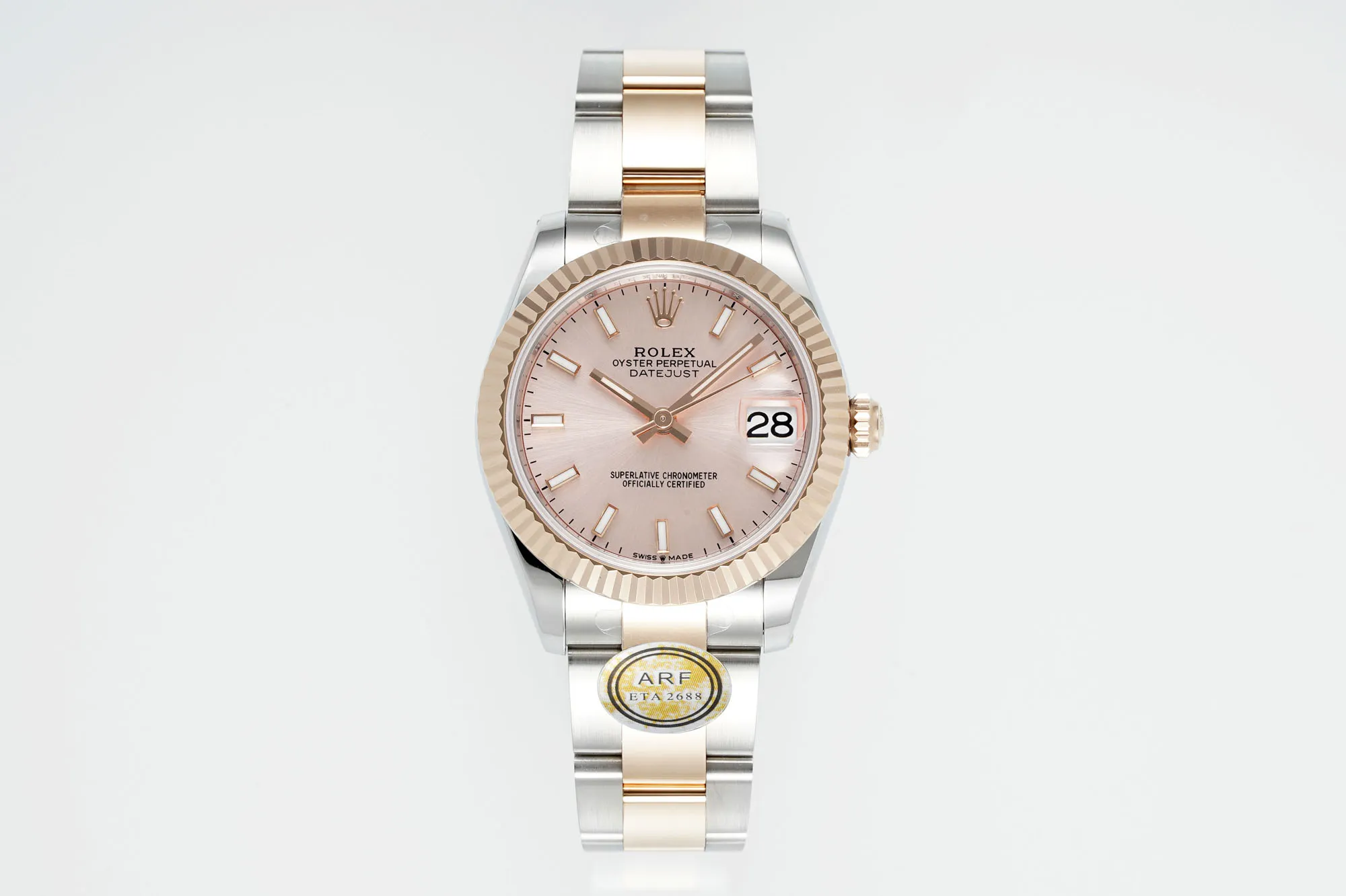 AR Factory Rolex Lady-Datejust 28mm Pink Dial Everose Gold &amp; Stainless Steel Two-Tone Oyster Bracelet Watch