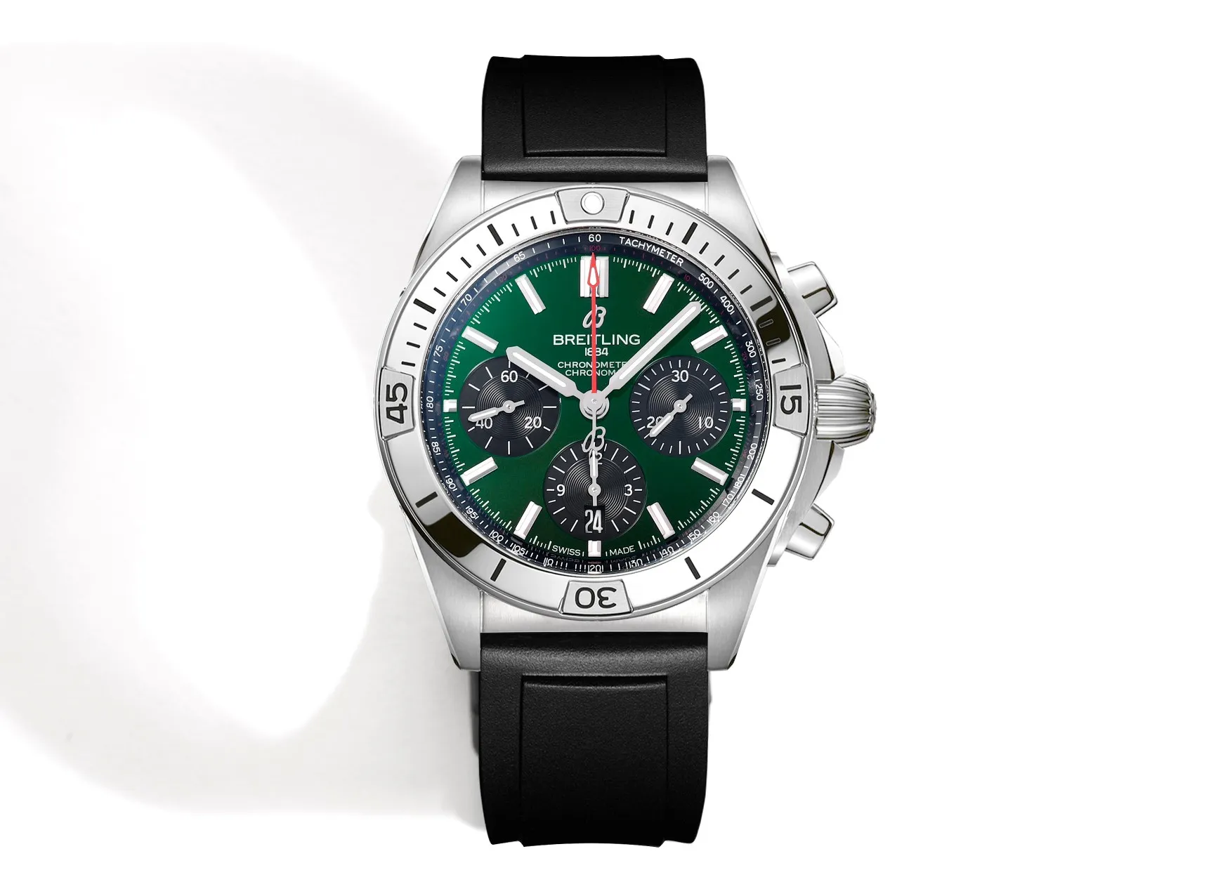 BLS Factory Breitling Chronomat Automatic Chronograph Green Dial Stainless Steel Case Men's Watch