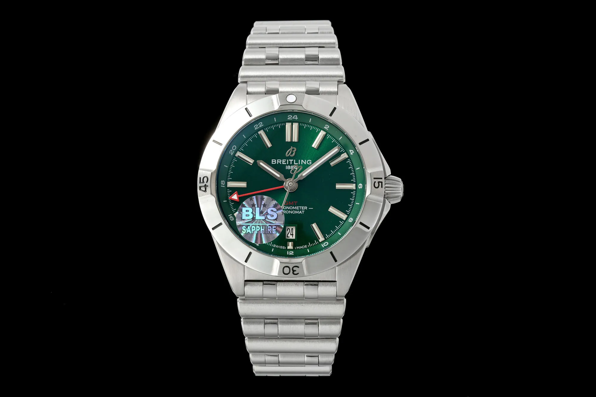 BLS Factory Breitling Superocean Automatic Green Dial Stainless Steel Bracelet Men's Dive Watch