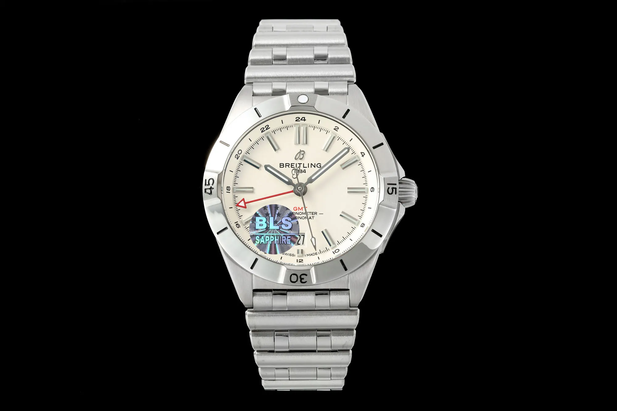 BLS Factory Breitling Superocean Heritage Silver Stainless Steel Men's Dive Watch with White Dial