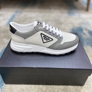 Prada Leisure Sneaker in White with Grey