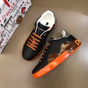 DG Sneaker Portofino in Black and Orange sole