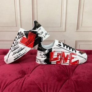 DG Sneaker Hand drawn in White with Red and Black