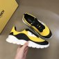 Replica Fendi Leisure Sneaker in Yellow with Black and Whi
