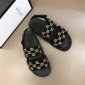 Replica Gucci Slipper in Black with Brown Logo