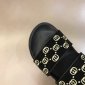 Replica Gucci Slipper in Black with Brown Logo