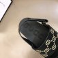 Replica Gucci Slipper in Black with Brown Logo