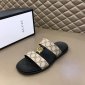 Replica Gucci Slipper in Black with Brown Logo