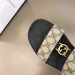 Replica Gucci Slipper in Black with Brown Logo