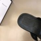 Replica Gucci Slipper in Black with Brown Logo