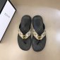 Replica Gucci Slipper in Black with Brown Logo