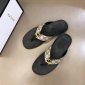 Replica Gucci Slipper in Black with Brown Logo