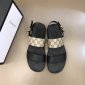 Replica Gucci Slipper in Black with Brown Logo