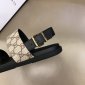 Replica Gucci Slipper in Black with Brown Logo